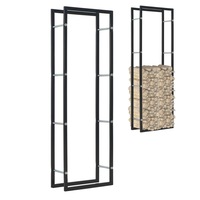 Steel Firewood Rack Freestanding Fire Log Wood Large Holder Storage Solution