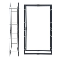 Steel Firewood Tall Storage Rack Lumber Wood Log Organizer Heavy Duty Holder