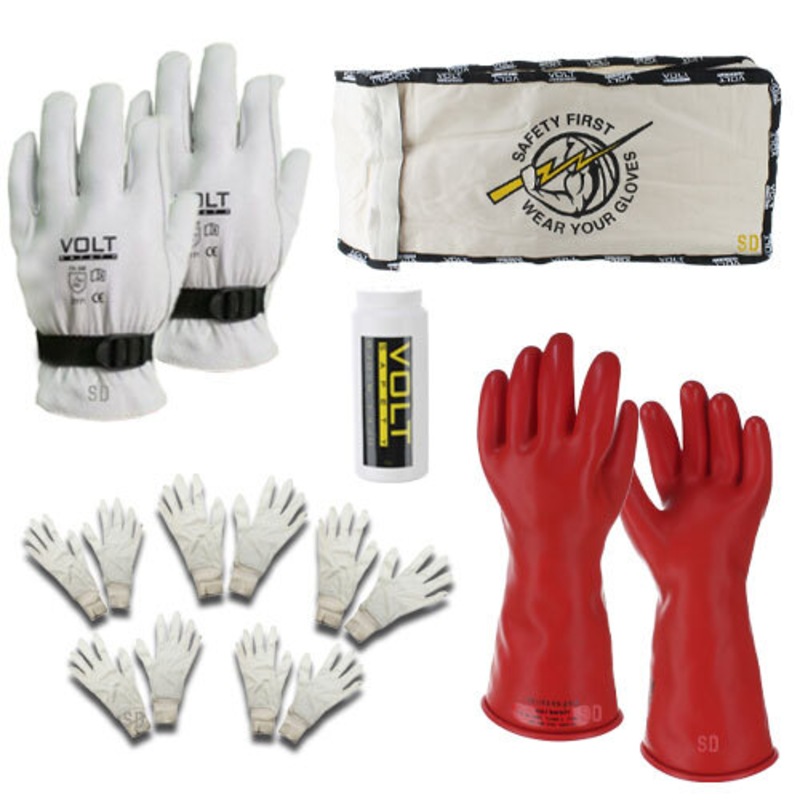 Volt Safety GLOVE0-KIT-10 - Class 0 Insulated Glove KIT 1000v IEC 360mm ASTM [Size: 10]  Australia