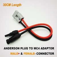 50 AMP Anderson Plus to MC-4 Solar Panel 30CM Cable Wiring Y Adapter Connector