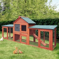Alopet Rabbit Hutch Chicken Coop 210CMX45CMX85CM Bunny House Run Cage Wooden Outdoor Pet Hutch