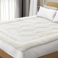 Bedra Mattress Topper Sherpa Fleece Reversible Pillowtop Protector Warm Plush Cover Fitted