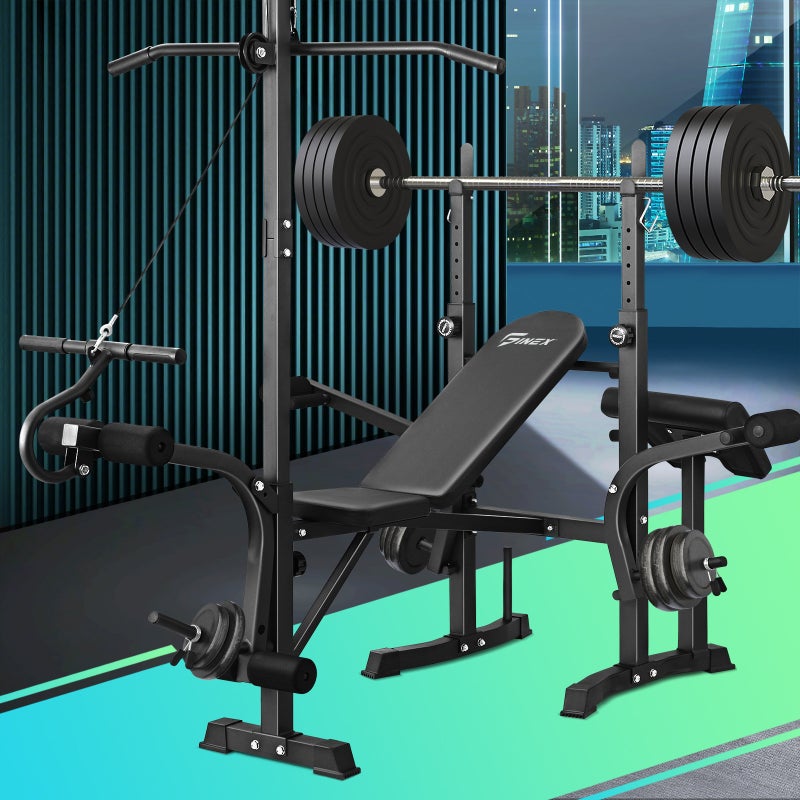 Finex Bench Press Weight Bench Multi-Station Fitness Gym Pulldown Equipment Australia