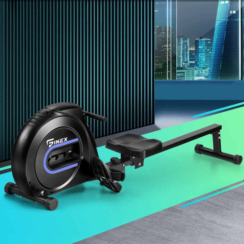 Finex Rowing Machine Elastic Rope Resistance Rower Adjustable Home Gym Cardio Australia