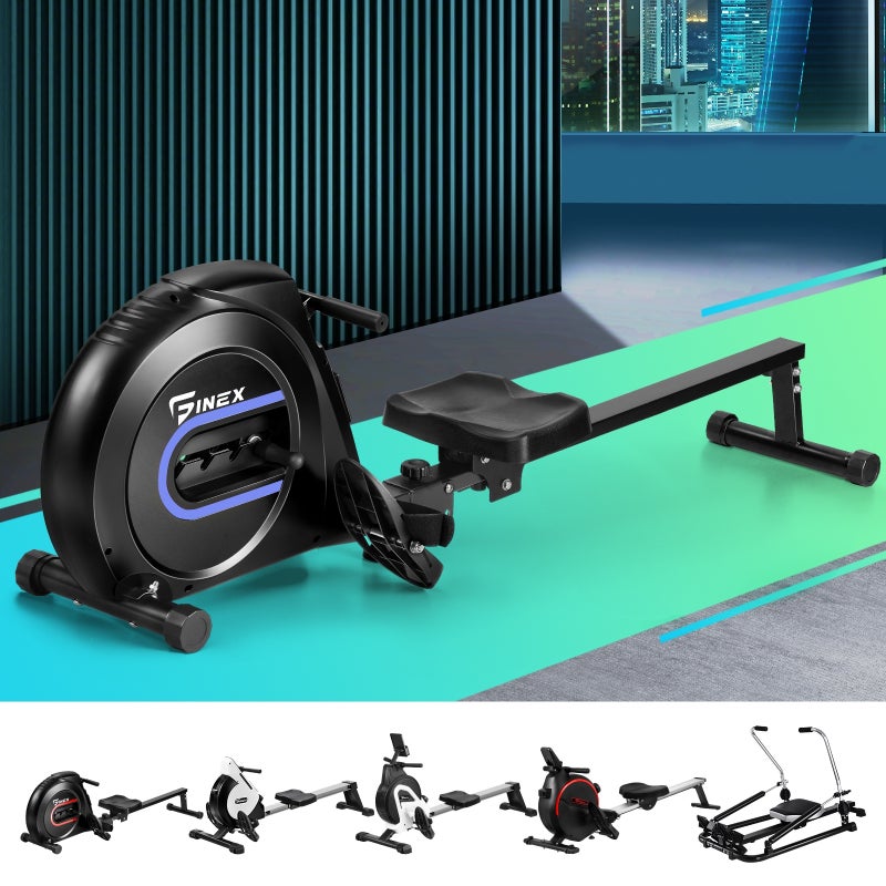 Finex Rowing Machine Rower Hydraulic Resistance Cardio Exercise Fitness Gym Australia