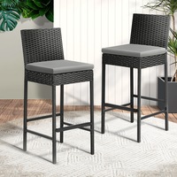 Livsip Outdoor Bar Stools Patio Dining Chairs Rattan Wicker Furniture Set of 2