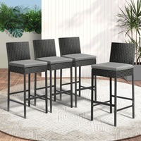 Livsip Outdoor Bar Stools Rattan Dining Chairs Bar Stools Furniture Patio Set of 4