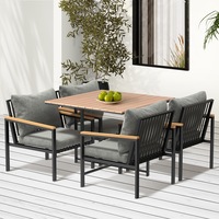Livsip Outdoor Dining Set Table & Chairs 5PCS Patio Furniture Lounge Setting