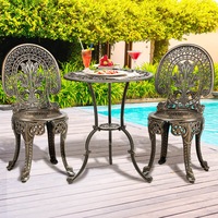 Livsip Outdoor Dining Setting Chairs Table 3 Piece Bistro Set Cast Aluminum Garden Patio Furniture