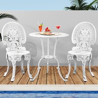 Livsip Outdoor Setting Dining Table & Chairs 3 Piece Bistro Set Cast Aluminum Patio Garden Furniture