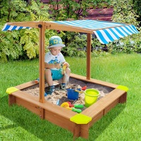 Mazam Kids Sandpit Outdoor Toys Wooden Sandbox Beach Play Box Children Canopy