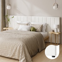 Oikiture Bed Frame Headboard Double Queen King Size Head Bedhead White Boucle