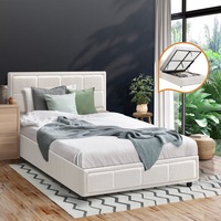 Oikiture Bed Frame King Single Size Gas Lift White BOSS