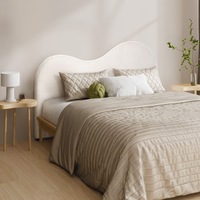 Oikiture Bed Head Double Size Headboard Bedhead Boucle Fabric White