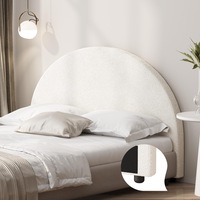 Oikiture Bed Head Headboard Double Boucle Bedhead White