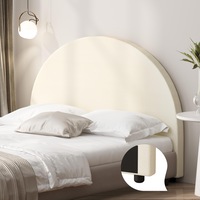 Oikiture Bed Head Headboard Single Fabric Bedhead Beige