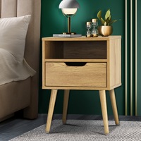 Oikiture Bedside Table Drawers Side Table Storage Cabinet Bedroom Nightstand