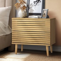 Oikiture Bedside Tables Side Table 2 Drawers Bedroom Furniture Storage Cabinet