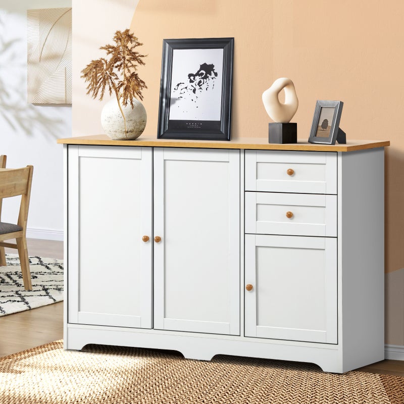 Oikiture Buffet Sideboard Cabinet Storage Cupboard Hallway Kitchen Drawers Table