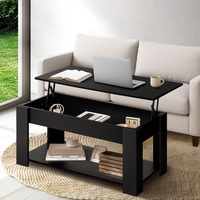 Oikiture Coffee Table Lift Up Top Modern Tables Hidden Book Storage Black
