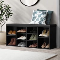 Oikiture Shoe Cabinet Bench Shoe Storage Rack PU Padded Seat Organiser Cupboard