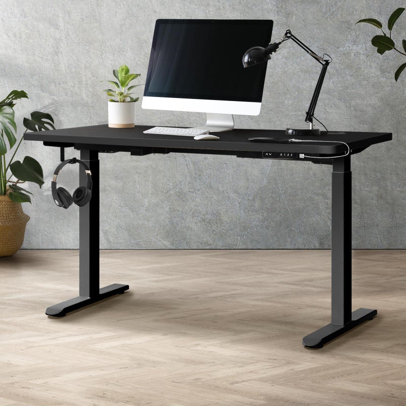 Oikiture 120cm Electric Standing Desk Dual Motor Black