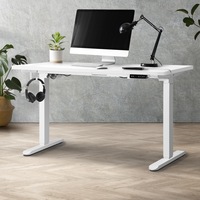 Oikiture 120cm Electric Standing Desk Single Motor White Desktop
