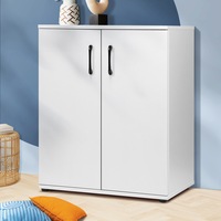 Oikiture Storage Cabinet Bathroom Cabinet Freestanding Cupboard Organiser White