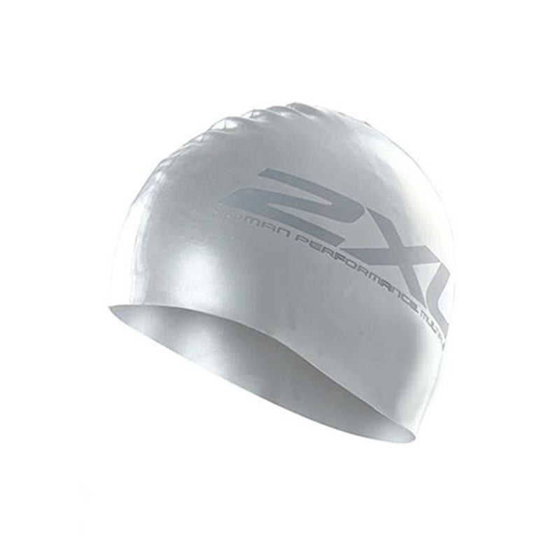 2XU Silicone Swim Cap – Metallic Silver Size OSFA