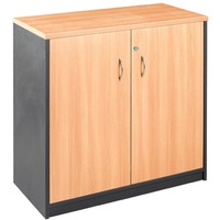 OM STATIONERY CUPBOARD W900 x D450 x H720mm Beech/ Charcoal