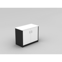 OM STATIONERY CUPBOARD W900 x D450 x H720mm White/ Charcoal
