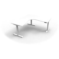 Rapidline Boost + Corner Workstation W1800 x W1800 x D750 x H620-1270mm Natural White Top White Base