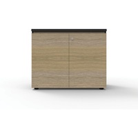 RAPIDLINE DELUXE INFINITY SWING DOOR CUPBOARD Natural Oak with Black 900W x 600D x 730mmH