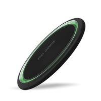 Ultra Slim Round 15W Fast Charging Wireless Charger Pad For Iphone 8 & Above, Samsung S10, Note10 & Android Support Qi-Enable Device