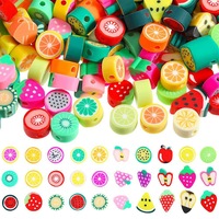 100X Fruit Beads 10mm Polymer Clay Apple Orange Lemon Kiwi Lime Handmade DIY AU