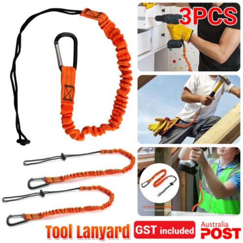 3 PcsTool Lanyard Safety Lanyard with Carabiner Shock Absorbing Safety Lanyars  Australia