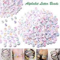 350pcs Alphabet Letter Beads Craft and School Projects Handmade 4*7mm AU