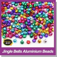 50pcs jingle bells aluminium beads 8mm christmas decoration mixed colours charms
