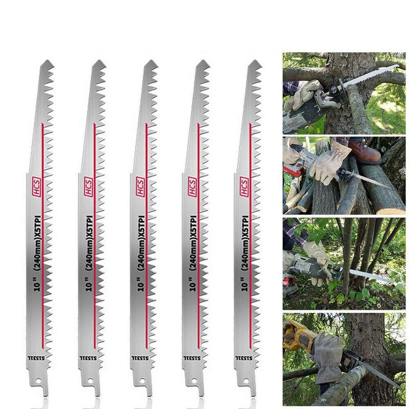 5PCS 240mm Long Reciprocating Saw Blades 5TPI Wood Timber Pruning Tools  Australia