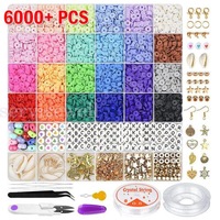 6000pcs Clay Beads Kit For Bracelets Heishi Necklace Earrings Jewelry Making