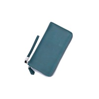 Ladies Genuine Leather Wallets with Card Slots - Navy Blue