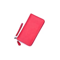 Ladies Genuine Leather Wallets with Card Slots - Red