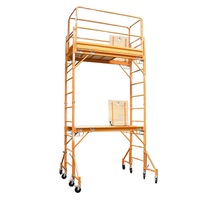 Mobile Double Steel Scaffold Set - Plywood Platform Hatch - Work Portable