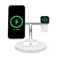 Belkin 3-in-1 15w Wireless Charger With MagSafe for Apple iPhone 12,13,14 Series with Watch Charger White - EX DISPLAY