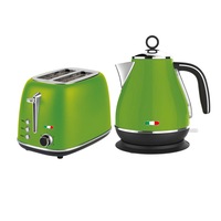 Vintage Electric Kettle and 2 Slice Toaster SET Combo Deal Stainless Steel Lime Green