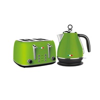 Vintage Electric Kettle and Toaster Set Combo Lime Green Stainless Steel