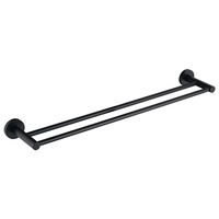 Decaura Double Towel Rail Rack 750mm Holder Bathroom 304 Stainless Steel Wall Mounted Black