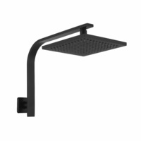 Decaura WElS 8" Rain Shower Head Set Black Square Brass Gooseneck Shower Wall Arm DIY