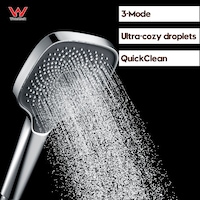 Decaura High Pressure Square Handheld Shower Head 3-Mode Rainfall Sprayer Large Luxury Hand Shower (Chrome)