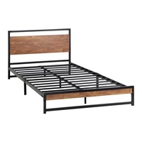 Olly Metal Bed Frame King Single Size Beds Base Platform Wood